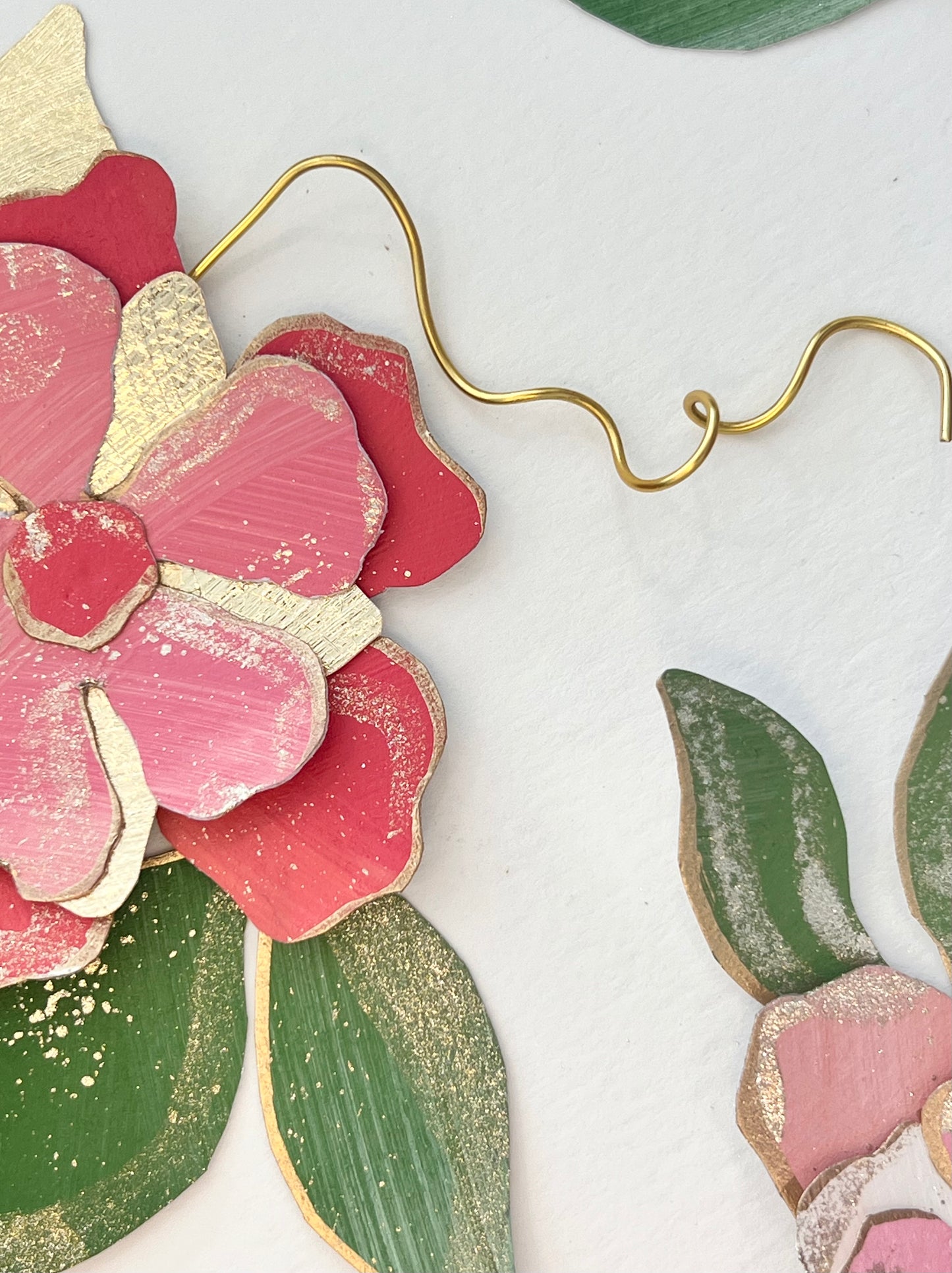 PEACHY GOLD 3D FLOWERS